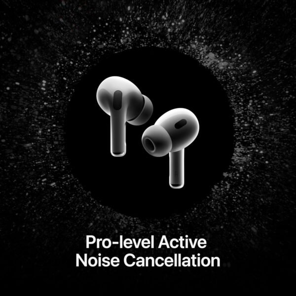 Apple AirPods Pro 2 Wireless Earbuds, Active Noise Cancellation, Hearing Aid Feature, Bluetooth Headphones, Transparency, Personalized Spatial Audio, High-Fidelity Sound